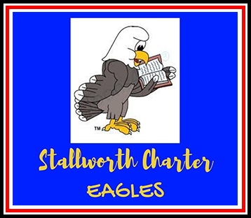 Mascot Eagle reading a planner